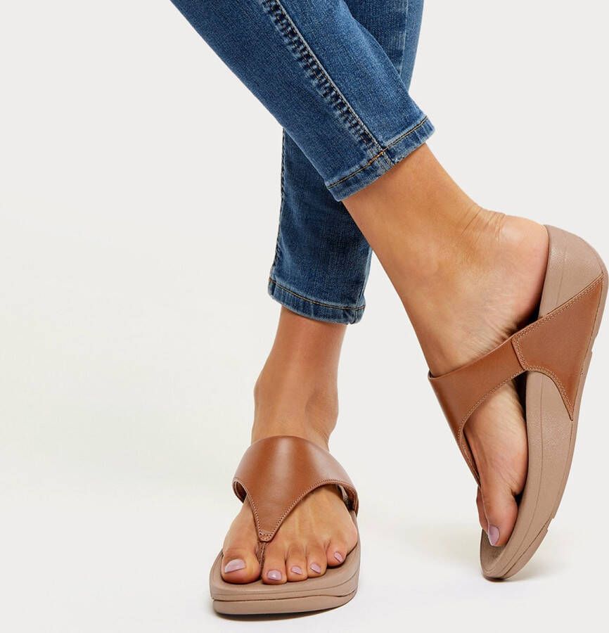 FitFlop Leren Teenslippers Brown Dames - Foto 6