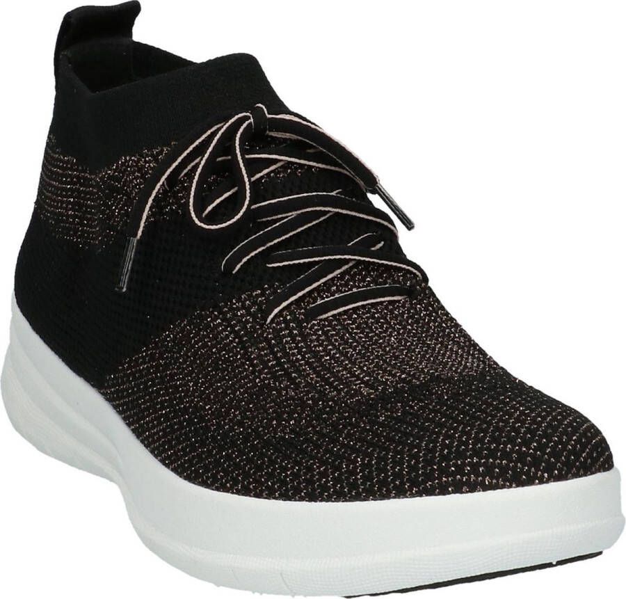 FitFlop Uberknit Slip-On High Top Sneaker laag gekleed Dames Zwart;Zwarte J30-501 -Black Bronze Metall