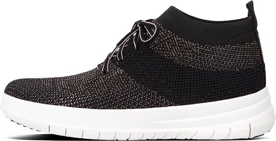 FitFlop Uberknit Slip-On High Top Sneaker laag gekleed Dames Zwart;Zwarte J30-501 -Black Bronze Metall