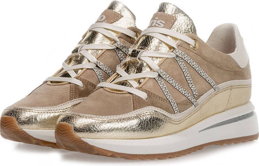 Floris van Bommel Swf-10083 Lage sneakers Leren Sneaker Dames Goud