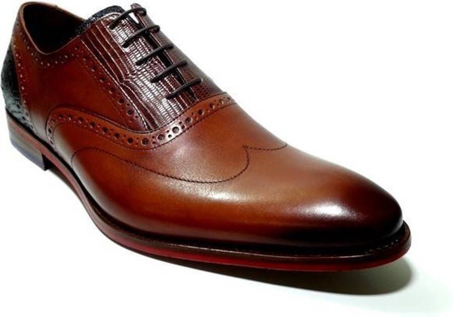 Floris van Bommel Veterschoenen cognac