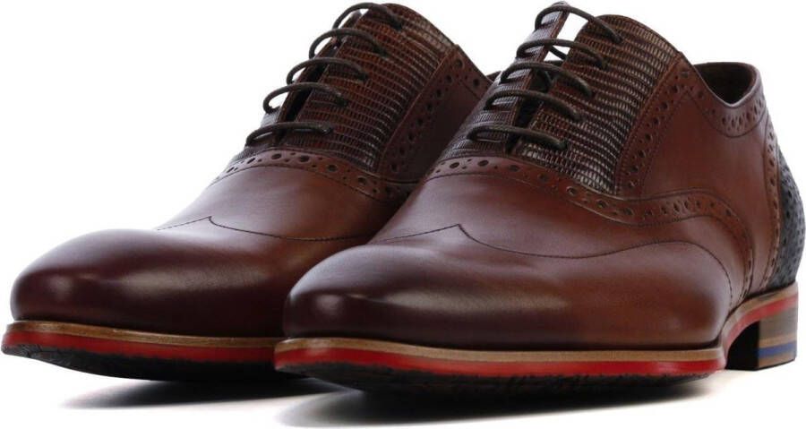 Floris van Bommel Veterschoenen cognac