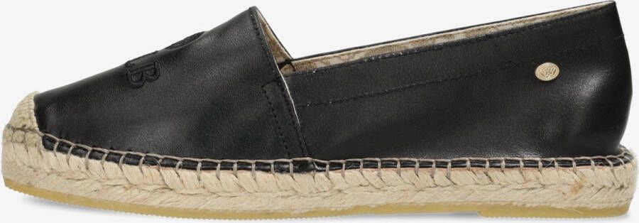 Fred de la Bretoniere Zwarte Leren Espadrilles Stijlvol Model Black Dames - Foto 2