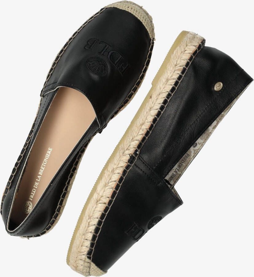 Fred de la Bretoniere Zwarte Leren Espadrilles Stijlvol Model Black Dames - Foto 5