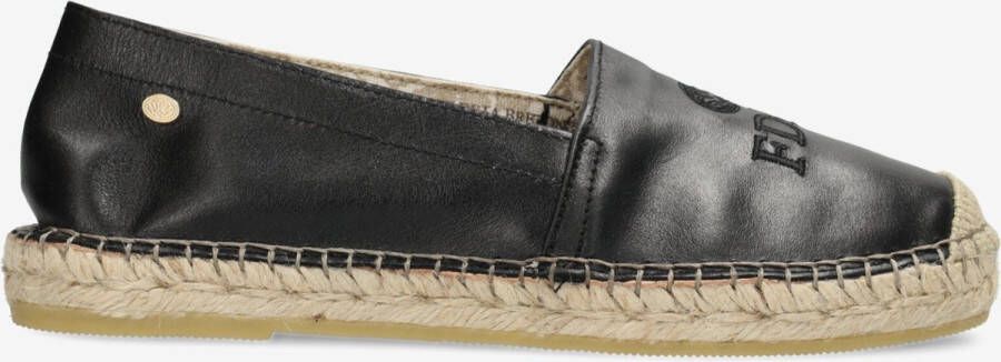 Fred de la Bretoniere Zwarte Leren Espadrilles Stijlvol Model Black Dames - Foto 6