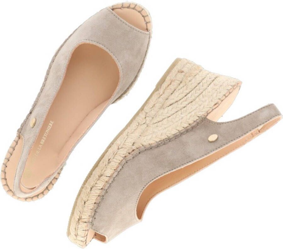 Fred de la Bretoniere Espadrille Sleehak Taupe