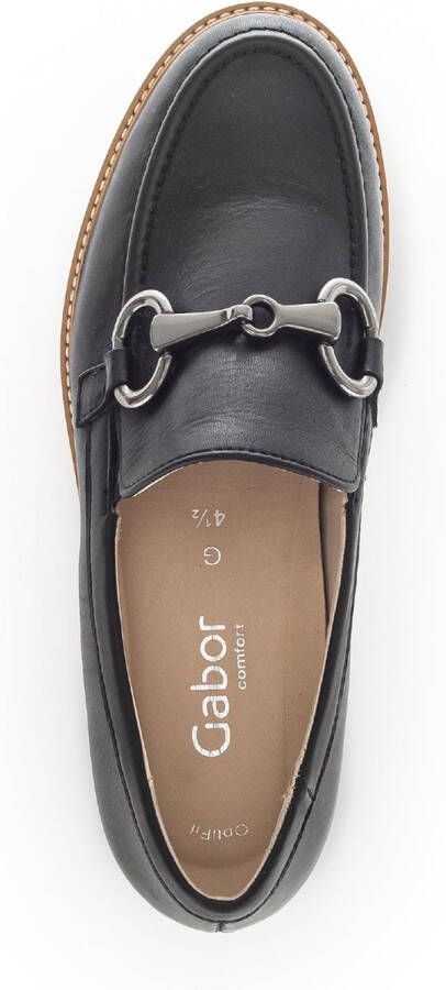 Gabor Comfortabele leren loafer voor dames Black Dames