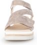 Gabor Gouden Suède Sandalen Velcro Sluiting Beige Dames - Thumbnail 5