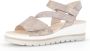 Gabor Gouden Suède Sandalen Velcro Sluiting Beige Dames - Thumbnail 7