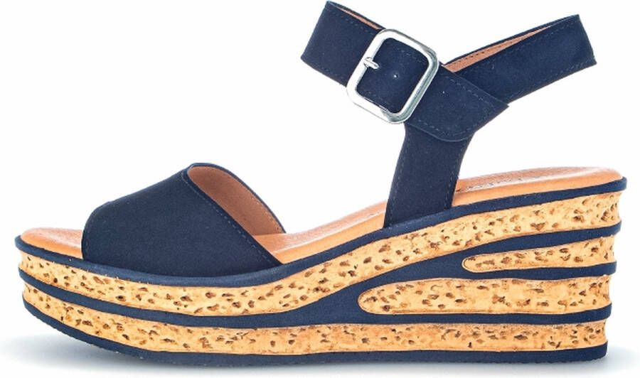 Gabor 651 Sandalen Met Sleehak Dames Blauw