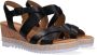 Gabor Zwarte Cross Strap Sleehak Sandalen Black Dames - Thumbnail 7