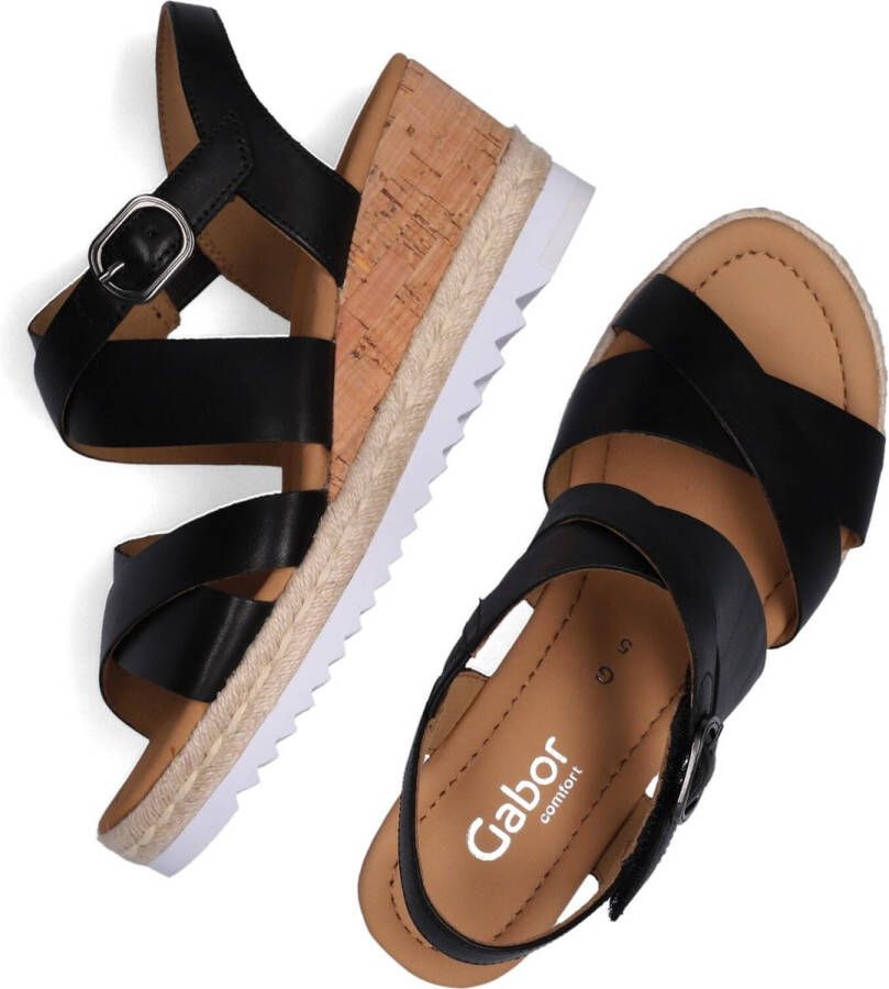 Gabor 832 Sandalen Met Sleehak Dames Zwart