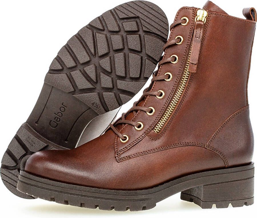 Gabor 92.785.55 Cognacbruine veterboots wijdte G