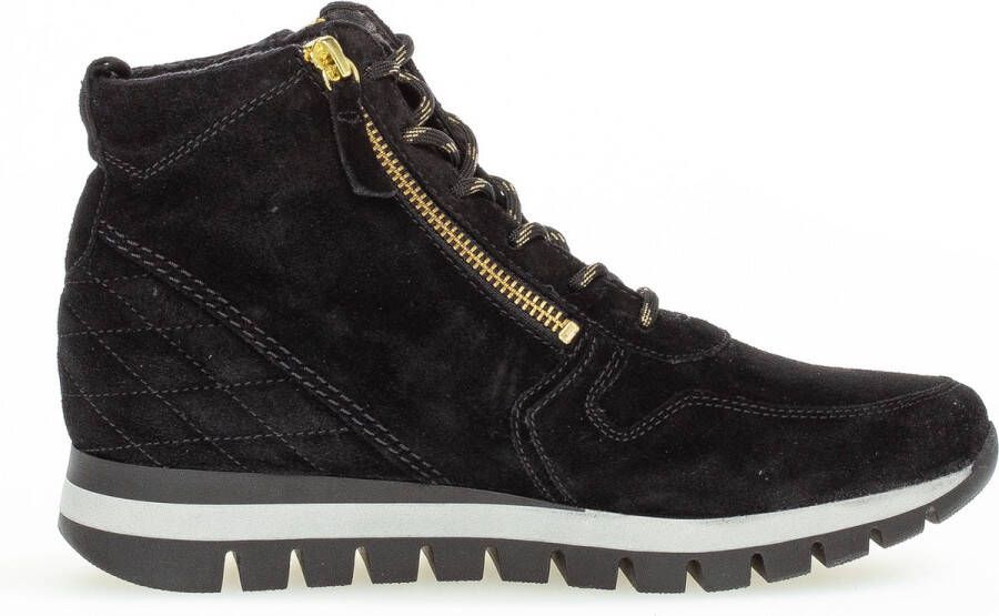 Gabor Sneakers Dames Lage sneakers Damesschoenen Suède 96.455 Zwart