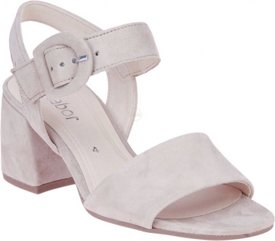 Gabor Elegante Hak Sandalen Samtchevreau Beige Dames - Foto 4