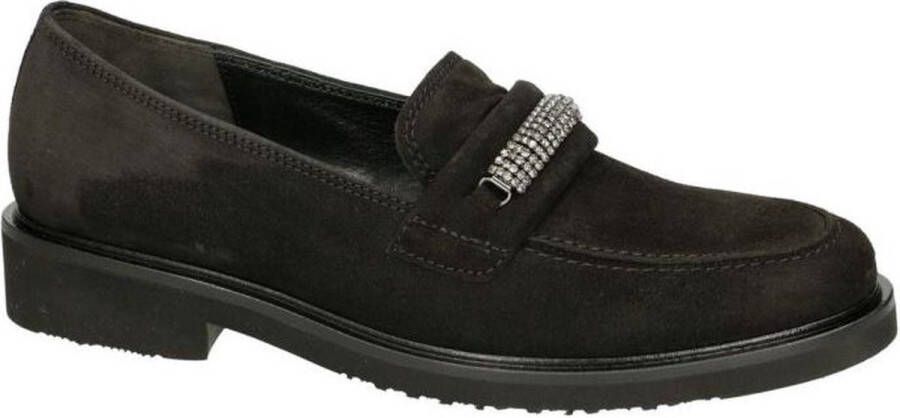 Gabor Zwarte Fluwelen Loafers Winterstijl Black Dames