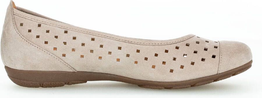 Gabor Geperforeerde Zomer Ballerina Schoenen Beige Dames