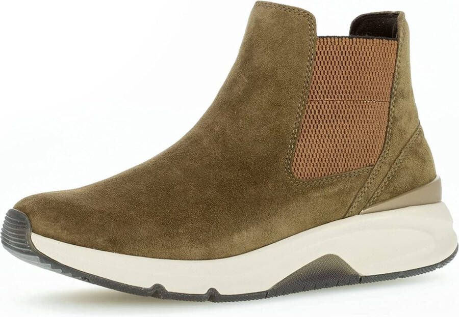 Gabor Rollingsoft Chelsea boots groen Suede Dames