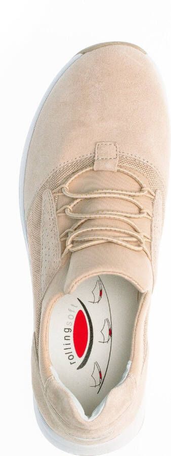 Gabor rollingsoft sensitive 26.951.33 dames rollende wandelsneaker beige