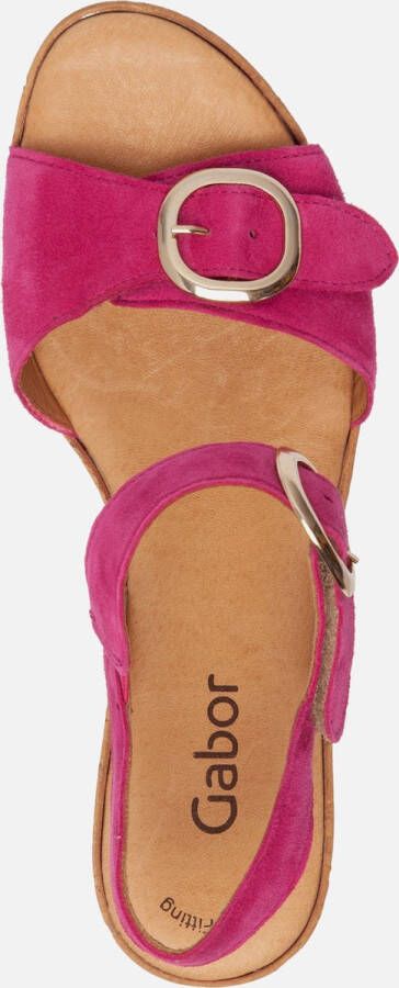 Gabor Roze Suède Sandalen met Kurk Zool Pink Dames - Foto 11