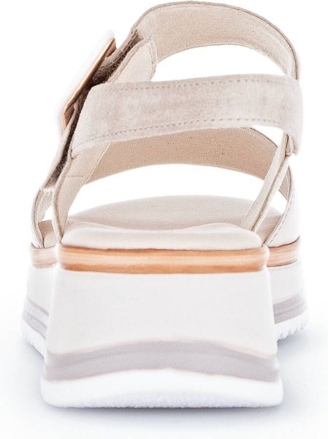 Gabor Comfortabele leren sandalen met klittenbandsluiting Beige Dames - Foto 13