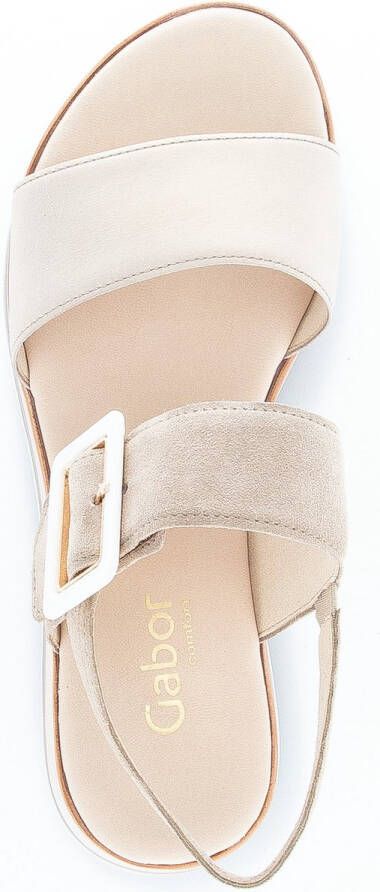 Gabor Comfortabele leren sandalen met klittenbandsluiting Beige Dames - Foto 7