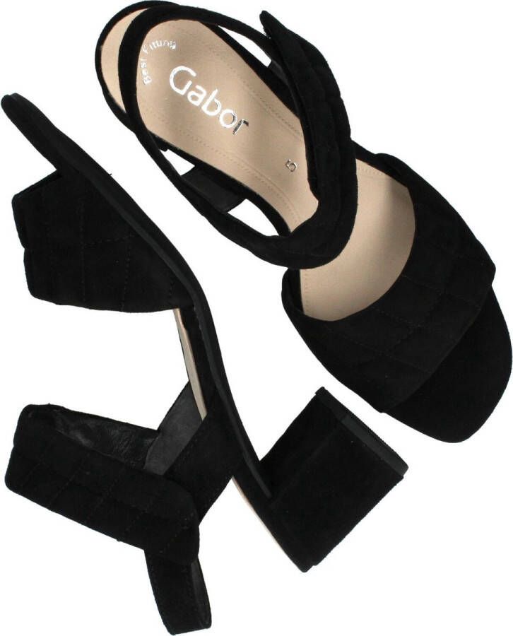 Gabor Sandalen met hak zwart Suede Dames