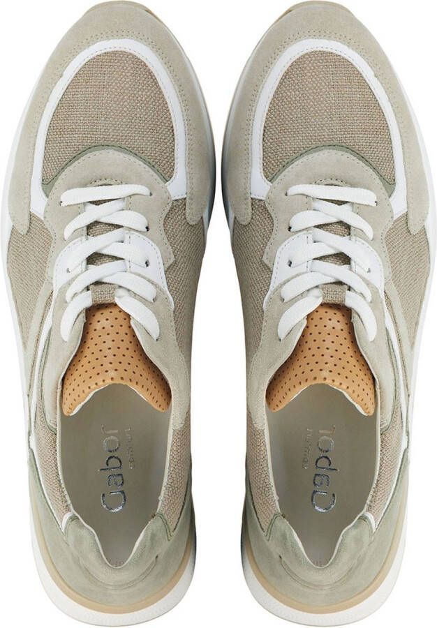 Gabor Sneakers Dames Lage sneakers Damesschoenen Canvas 86.585 canvas Ecru - Foto 3