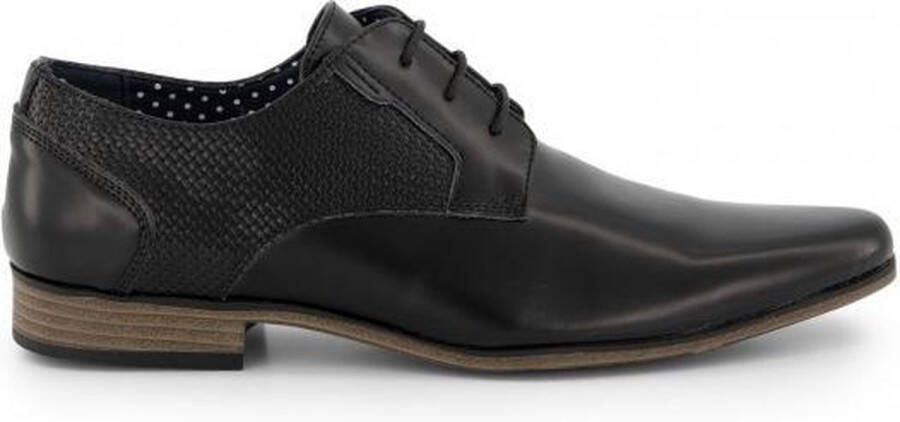 Gents | Schoenen Heren | Nette Veterschoen splitleer zwart