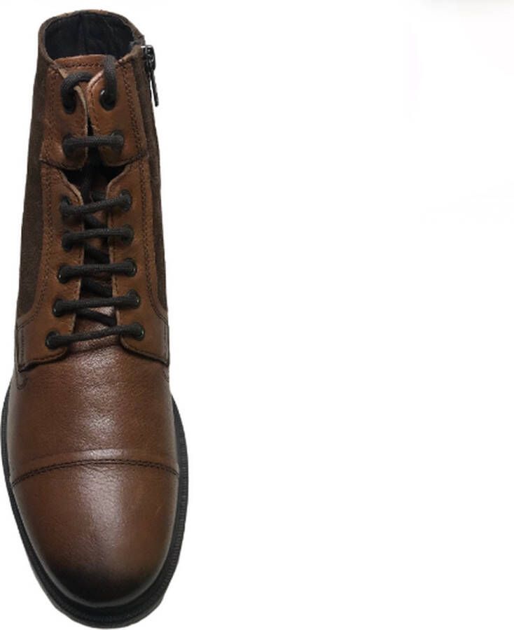 GEOX Terence C Hoge lederen veterschoenen Heren Cognac