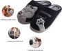 Geweo Home Sloffen Pantoffels Open Sloffen Koraal Fleece Pantoffels Dames Antislip Leuk Katje Kerstmis Kerstfeest Christmas Gift Grijs - Thumbnail 3