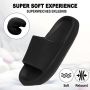 Geweo Slippers EVA Badslippers Unisex Verdikte Lichtgewicht Super Zacht aan je Voeten Anti-Slip en Stevig Voetbed Anti-lawaai Zwart - Thumbnail 6