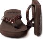 Giliss Fashion Giliss Slippers Crystal serie Espresso bruin & Sangria rood strap - Thumbnail 7