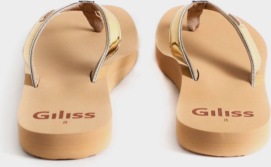 Giliss Fashion Giliss Teen Slippers dames GOUD serie Sepia-Goud kleurige strap - Foto 10