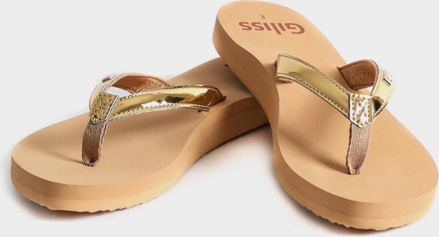 Giliss Fashion Giliss Teen Slippers dames GOUD serie Sepia-Goud kleurige strap - Foto 11