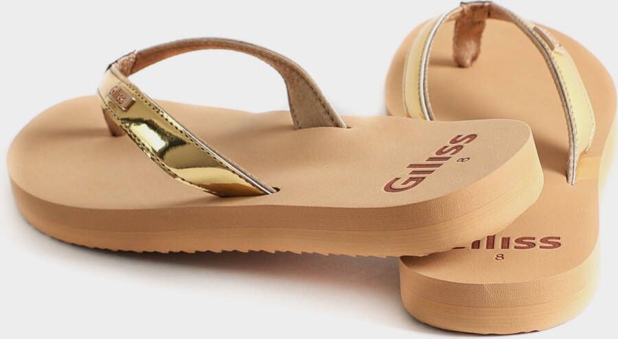 Giliss Fashion Giliss Teen Slippers dames GOUD serie Sepia-Goud kleurige strap - Foto 13