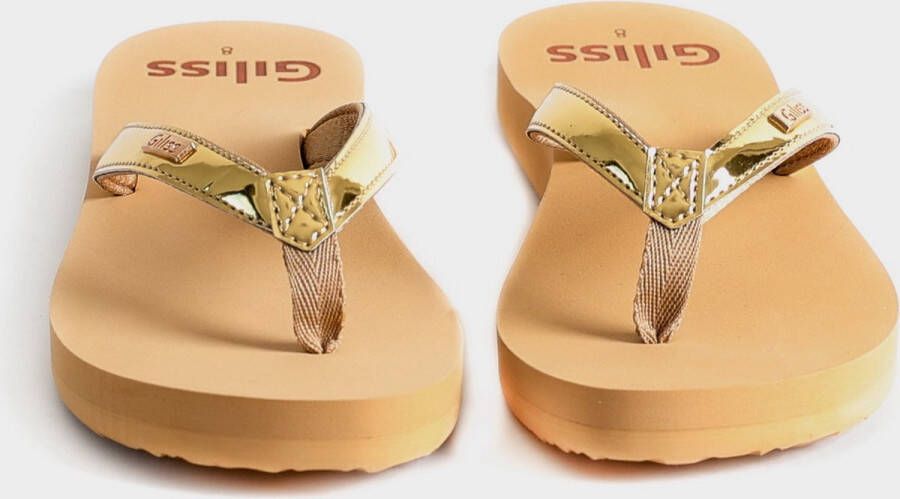 Giliss Fashion Giliss Teen Slippers dames GOUD serie Sepia-Goud kleurige strap - Foto 15