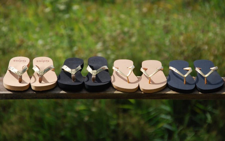 Giliss Fashion Giliss Teen Slippers dames GOUD serie Sepia-Goud kleurige strap - Foto 3