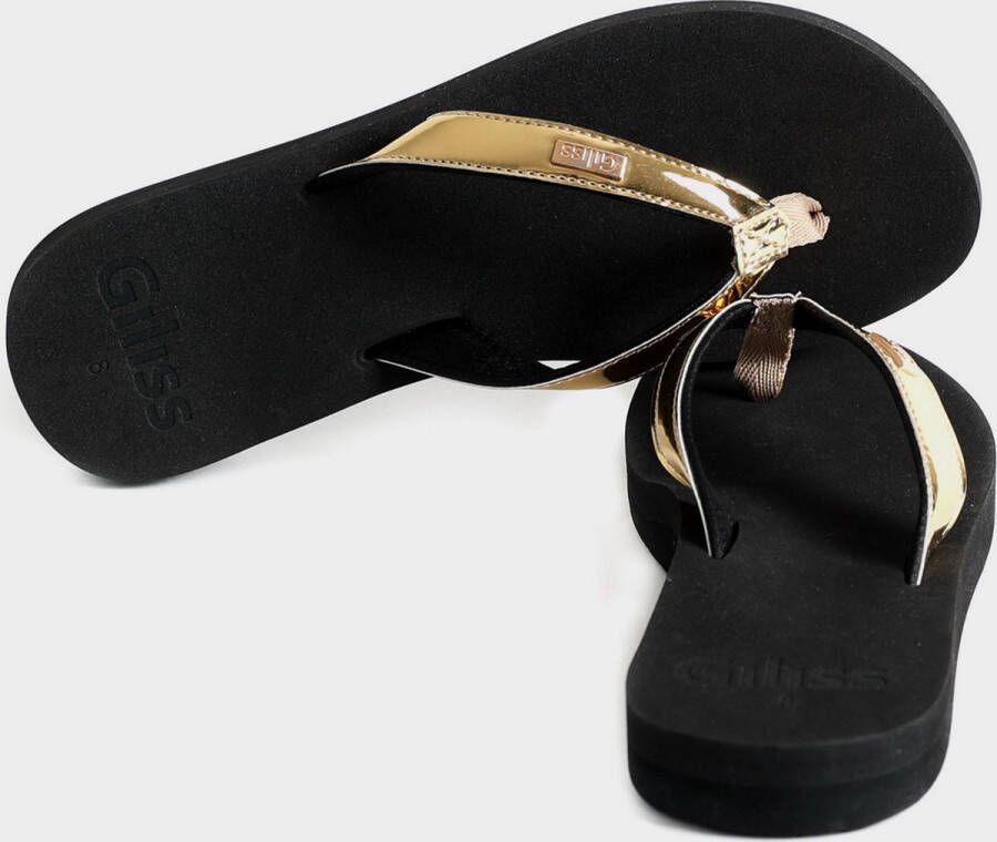 Giliss Fashion Giliss Teen Slippers dames GOUD serie Zwart-Goud kleurige strap - Foto 5