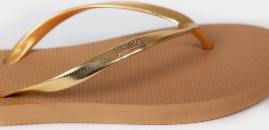 Giliss Fashion Giliss Teen Slippers Dames GOUD SLIM serie Sepia-Goud