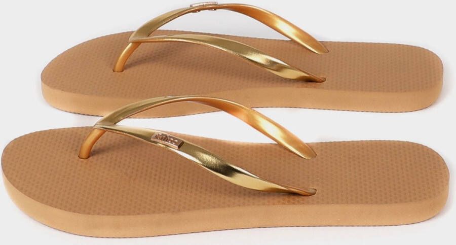 Giliss Fashion Giliss Teen Slippers Dames GOUD SLIM serie Sepia-Goud