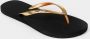 Giliss Fashion Giliss Slippers GOLD SLIM serie Raven zwart & Gouden strap - Thumbnail 3