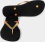 Giliss Fashion Giliss Slippers GOLD SLIM serie Raven zwart & Gouden strap - Thumbnail 7