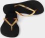 Giliss Fashion Giliss Slippers GOLD SLIM serie Raven zwart & Gouden strap - Thumbnail 9