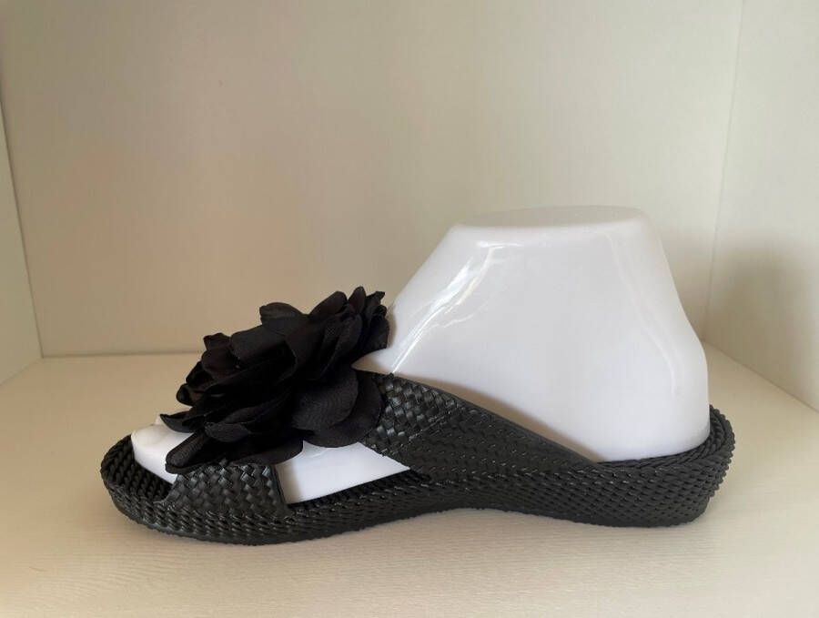 Gino Lapis Slippers Dames Santiago Bloem Zwart - Foto 3