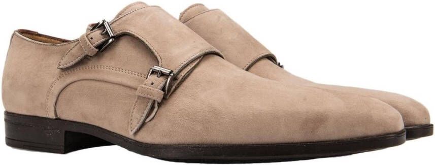 Giorgio Amalfi Schoen Monk Strap Bruin Suede Heren Gespschoenen Double monk strap