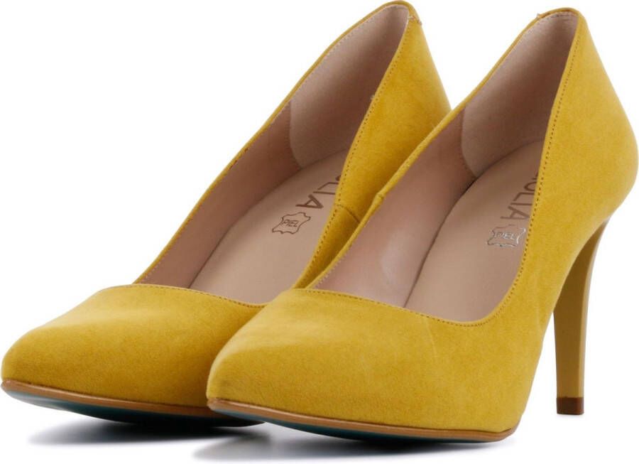 Giulia Pumps geel Imitatiesuede Dames