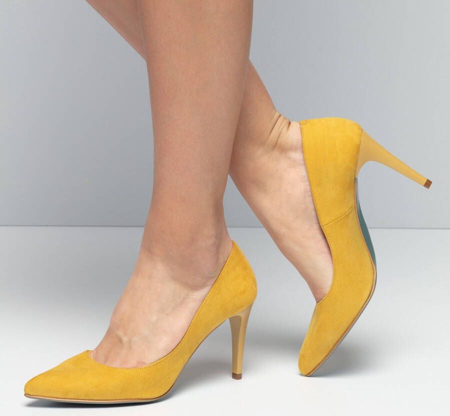 Giulia Pumps geel Imitatiesuede Dames