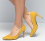 Giulia Dames Pumps in Imitatie suede (Geel) - Thumbnail 8