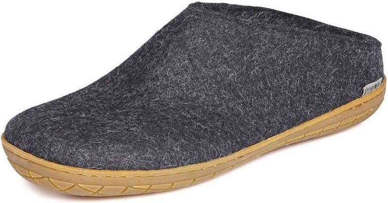 Glerups Slipper met rubber zool-Zwart